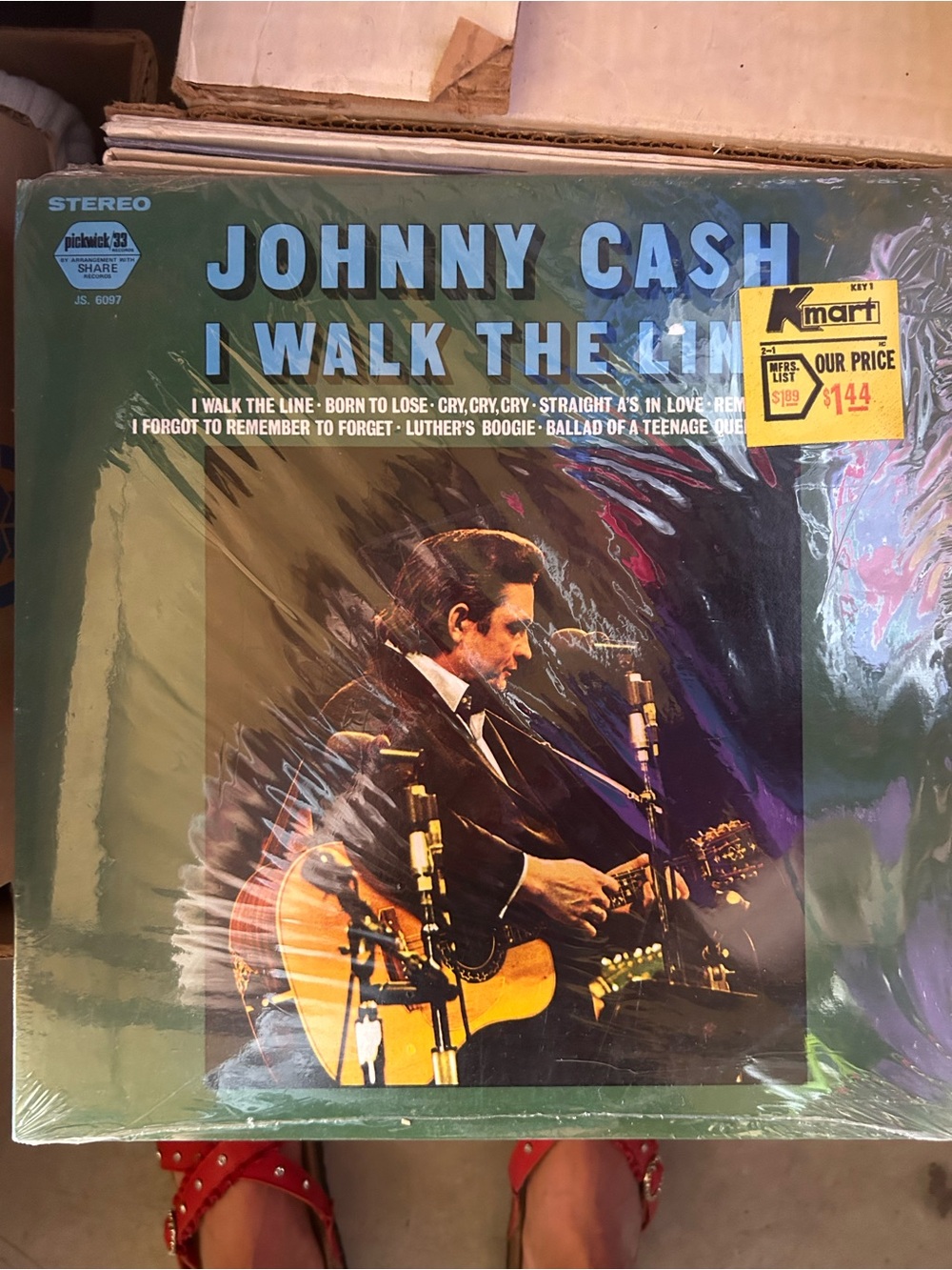 Vintage vinyl record 1971 Pickwick compilation I Walk the Line by Johnny Cash